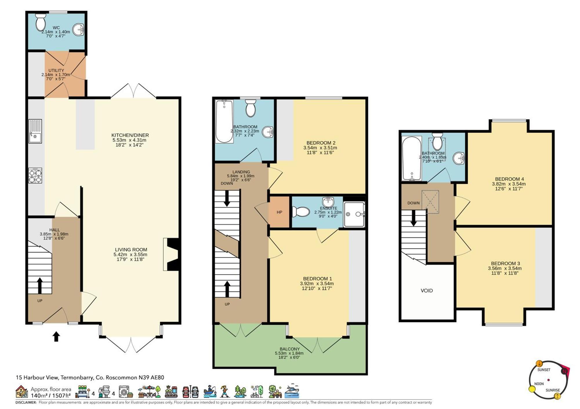 Shannonside - Stylish 5 Bed Marina Home & 40Ft Mooring Termonbarry Екстер'єр фото
